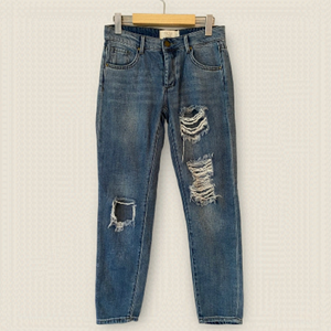 RACHEL Ray Ripped Cotton Skinny Jeans